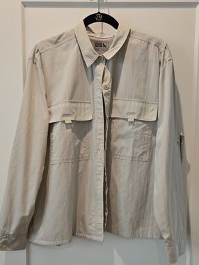Eddie Bauer Women's Light Beige Button-Down Shirt